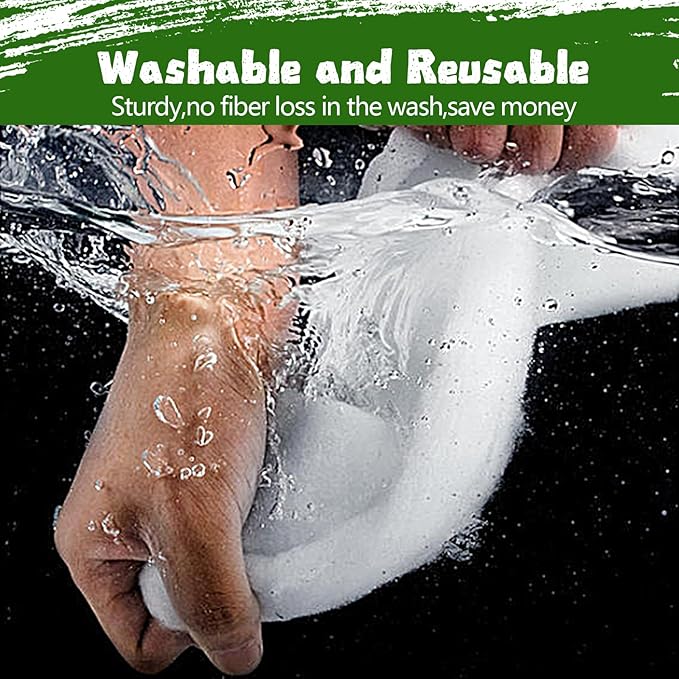 Aquarium Filter Floss 12 * 144 Inches, Cut to Fit Fish Tank Filter, Dual Density Aquarium Filter Pad, Pond Filter Media Roll Clear Water for Freshwater & Saltwater, Safe for Fish, Reef, Turtles-PawvioPets