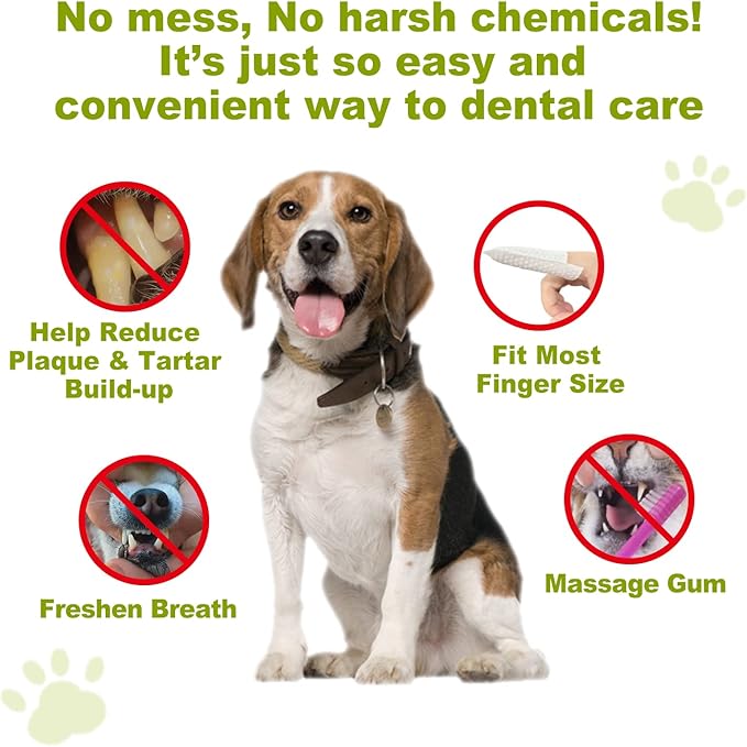 DR.EASY Breath Freshener Dental Finger Wipes 320ct for Dog & Cat, Help Wipe Away Plaque &Tartar, No Added Harsh Chemicals No Brush Formula-PawvioPets