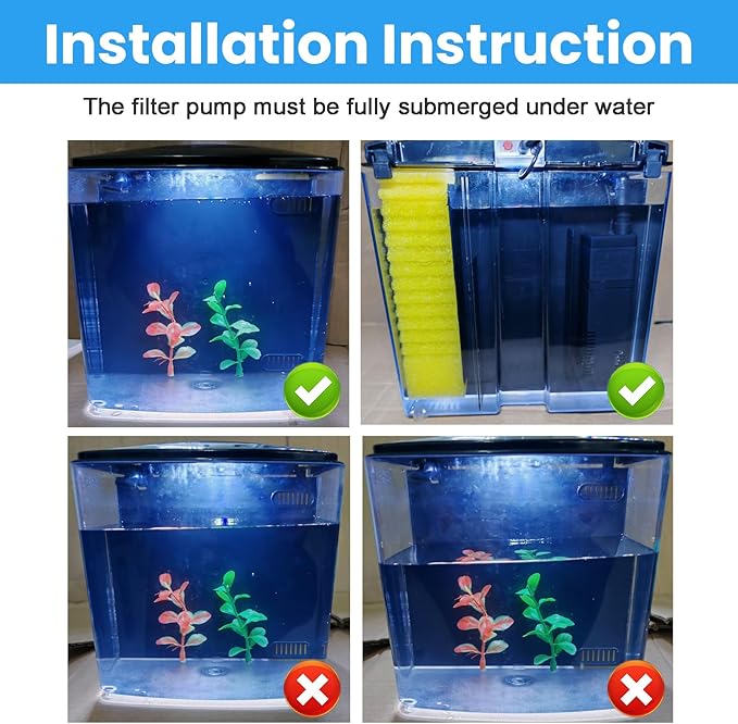 AQUANEAT Fish Tank, 1.2 Gallon Aquarium, Small Betta Fish Tank Starter Kit with LED Light and Water Filter Pump, Round-PawvioPets