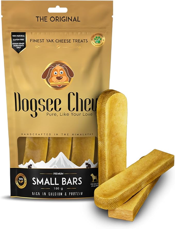 Dogsee Original Himalayan Yak Cheese Dog Chews (Small - 3 Bars) | Fights Plaque and Tartar| Yak Chews for Small Dogs | Rawhide Free | Easily Digestible Dog Treats-PawvioPets