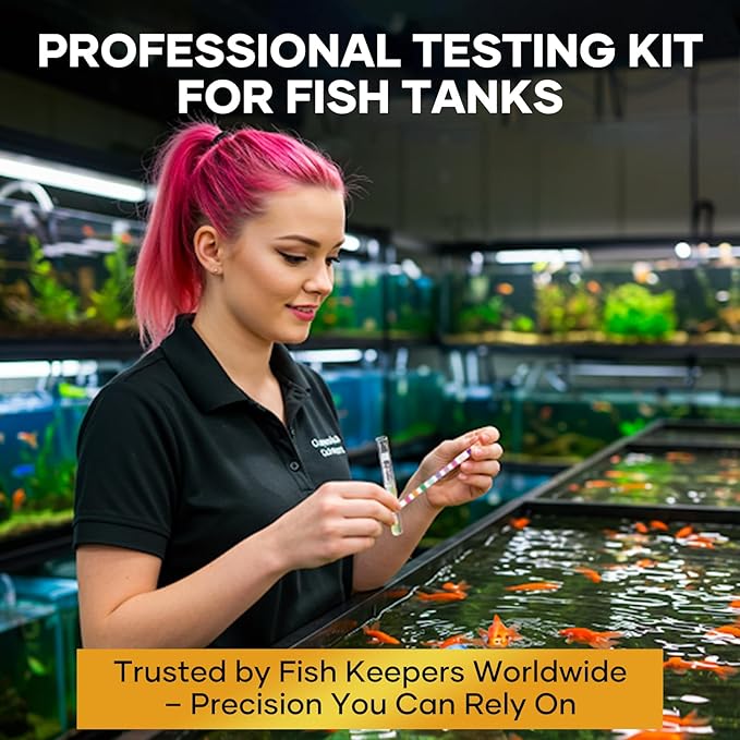 11 in 1 - Aquarium Test Strips | 950 Tests - 150 Strips | Fish Tank Aquariums Water Test Kit & ebook | Aquarium Thermometer | Fish Tank Water Testing Kit Includes 50 Ammonia Strips | Versatile Usage-PawvioPets