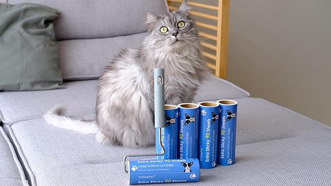 Extra Sticky Large Lint Roller Refills, 6.3'' Giant Lint Roller Refills for Pet Hair, Clothes&Furniture Cleaning, 540 Sheets in Total-PawvioPets