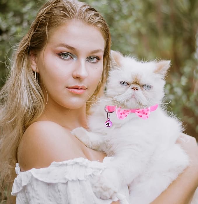 16 PCS Cute Cat Collars Breakaway with Bell for Boy Cats and Girl Cats Gifts-PawvioPets