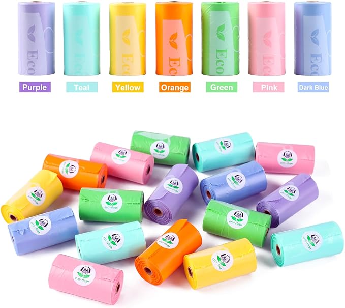 ECO-CLEAN 360 Count Dog Poop Bags with Dispenser, Leak-Proof, Unscented, 0.2 Ltr Capacity, Indoor/Outdoor Use-PawvioPets