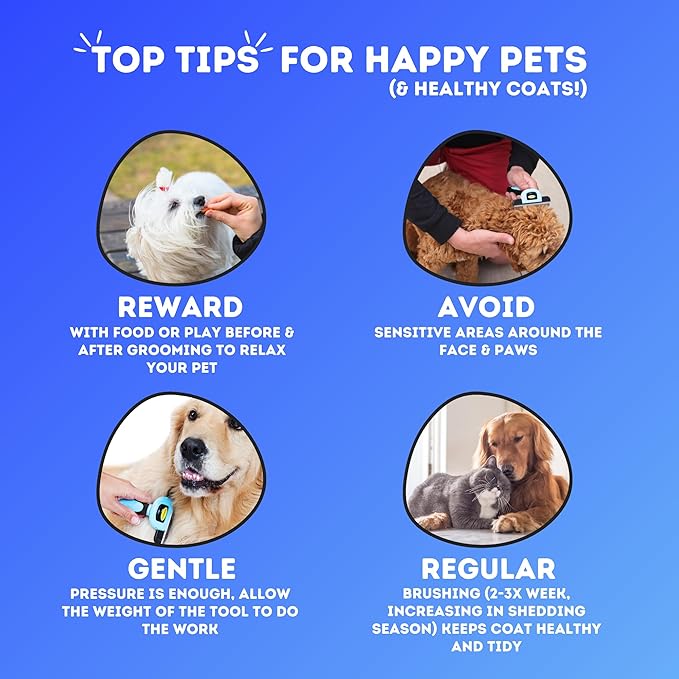 DakPets Deshedding Tool | Stainless Steel Grooming Brush for Shedding Fur Removal - Cats and Dogs-PawvioPets