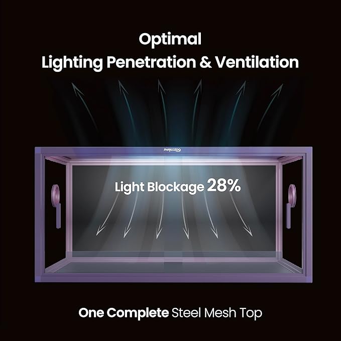 50 Gallon Bearded Dragon Tank, Reptile Enclosure for Easy Maintenance, Front Opening Reptile Tank with Top Screen Ventilation & Glass Sliding Door 36''x18''x18''-PawvioPets