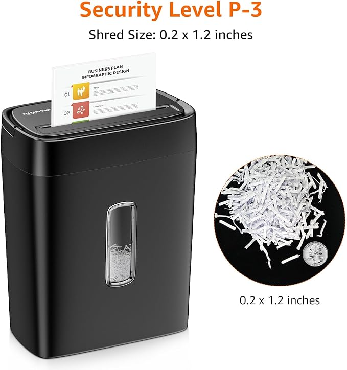 Amazon Basics Cross Cut Paper and Credit Card Shredder, 12 Sheet (New Model), Black-PawvioPets
