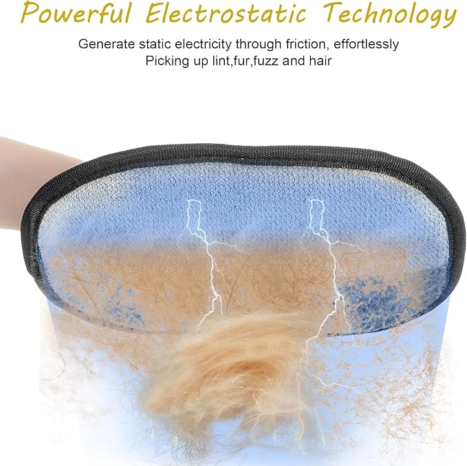 2Pcs Pet Hair Removal Gloves, Reusable Pet Cat Dog Hair Removal Grooming Gloves, Electrostatic Cat Grooming Glovee for Hairs Removals, for Couch, Furniture, Carpet, Car Seat-PawvioPets