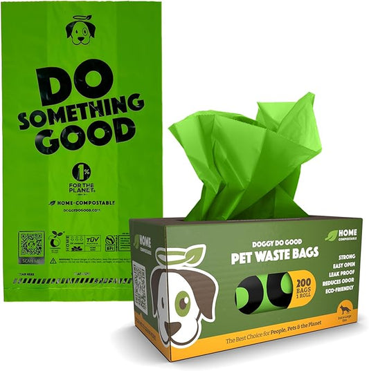 Doggy Do Good Poop Bags | Dog Waste Bags | Unscented, USDA Certified Biobased, Thick & Leak Proof, Easy Open | Standard Size | 100 Count on a Single Roll-PawvioPets