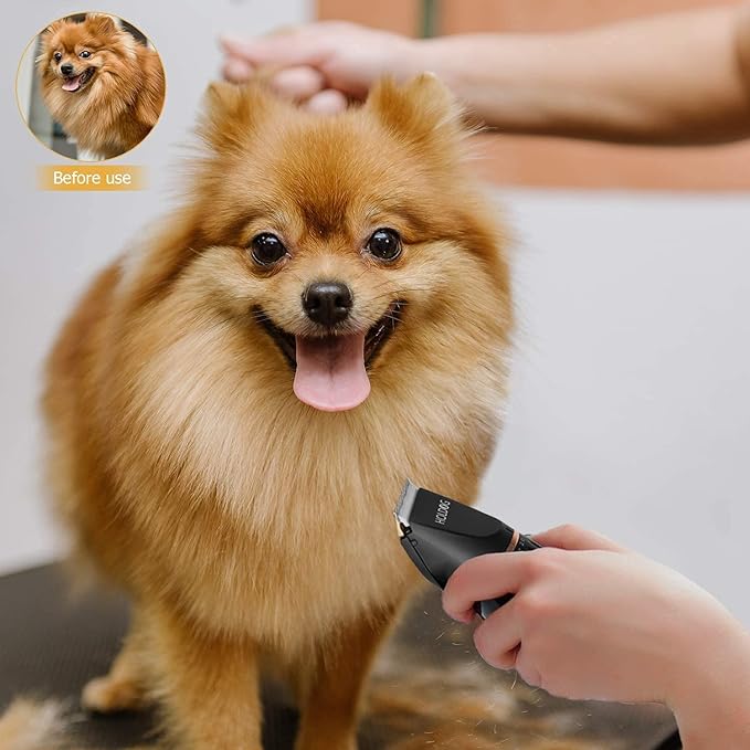Dog Clippers Professional Heavy Duty Grooming Clipper 3-Speed Low Noise High Power Rechargeable Cordless Pet Tools for Small & Large Dogs Cats Pets with Thick Coats-PawvioPets