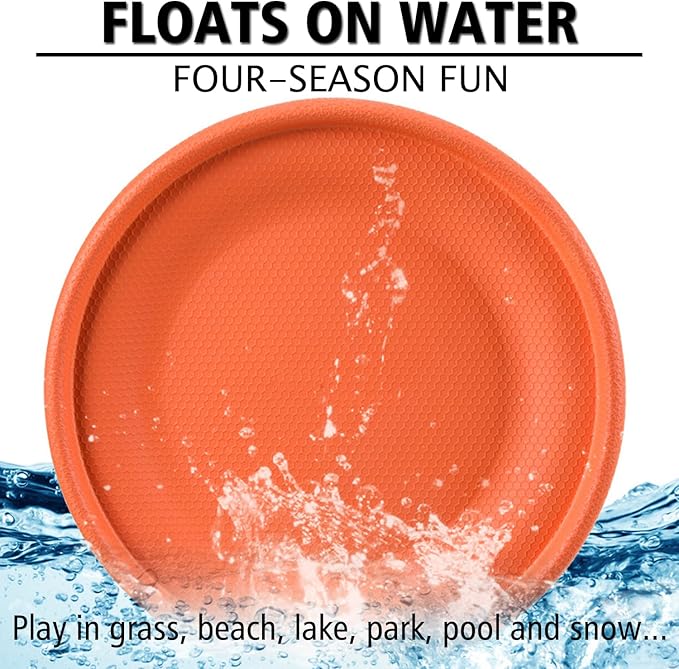 Dog Flying Disc (2 Pack) - Durable Rubber Flying Disc Dog Toy - 9.25" Indestructible Rubber Dog Flying Disc - Puncture Resistant & Bite Resistant Extremely - for Medium Large Dogs-PawvioPets