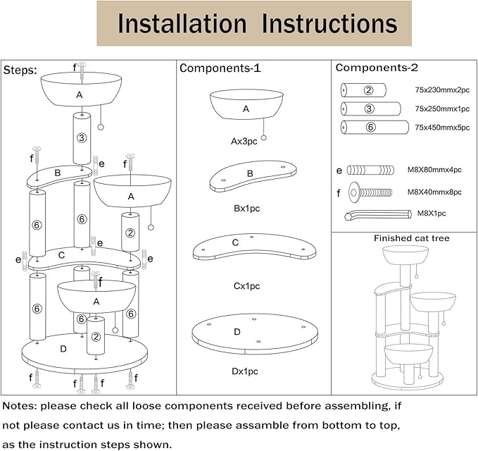 52" Modern Cat Tree Tower for Large Cats, 3Cat Nests Manual Hand Woven Multilevel Huge Paws Pals Cat Tree, Wood Cat Tower, Cat Scratching Tree, Cat Condo, Cat Lover Gift-PawvioPets