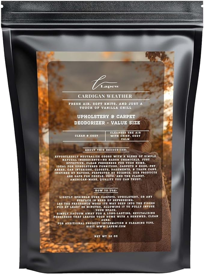 Cardigan Weather Carpet Freshener Powder Refill 36 oz | Powerful Odor Eliminator for Home | Upholstery Deodorizer | Carpet Deodorizer | Pet Urine | Cat Litter Box-PawvioPets