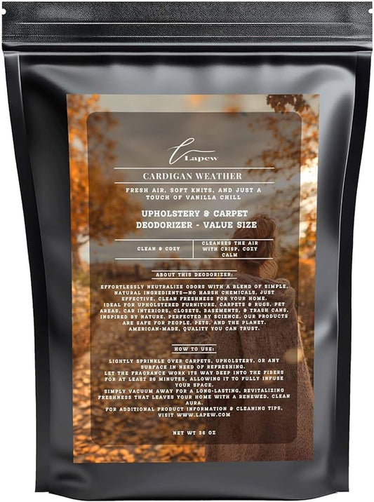 Cardigan Weather Carpet Freshener Powder Refill 36 oz | Powerful Odor Eliminator for Home | Upholstery Deodorizer | Carpet Deodorizer | Pet Urine | Cat Litter Box-PawvioPets
