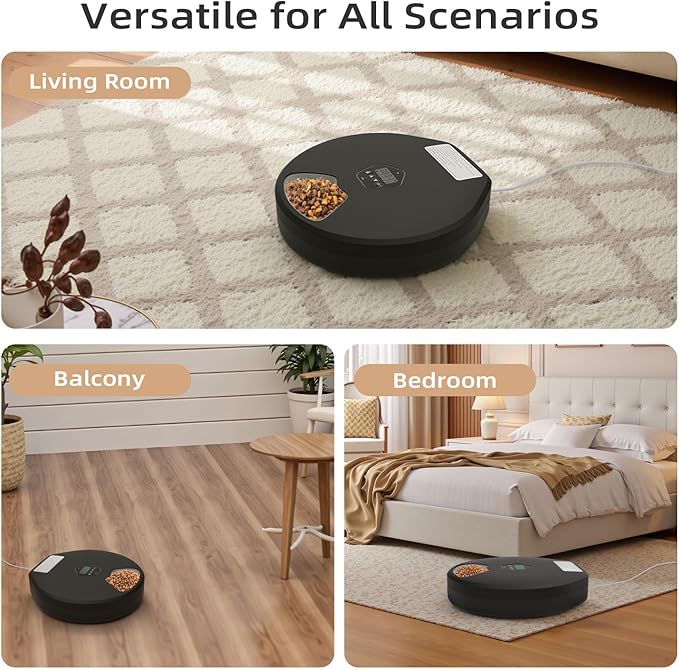 Automatic Pet Feeder for Wet & Dry Food, 5-Meal Timer Dispenser with 2 Ice Packs, Programmable Smart Feeder for Cats/Dogs – Keep Food Fresh Longer (Pet Feeder with 2 Ice Cube Tray)-PawvioPets