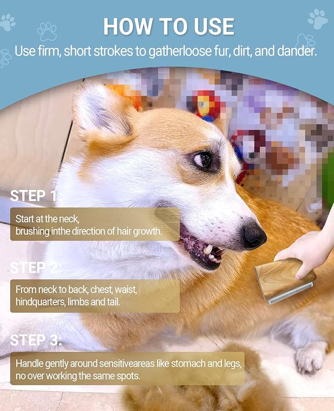 Dog Brush for Shedding | Pet Hair Removal Tool, Cat Grooming Supplies, Deshedding Dog Brush | Combs for cleaning and grooming short and long hair (S (3 Inch))-PawvioPets