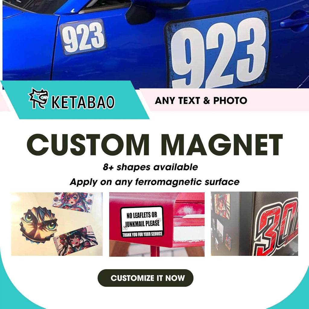 KETABAO – 4" Customize Circle Photo Magnets - Upload Your Photo for Personalized Magnets - Choose Your Shape - Add Your Text Fridge, Locker, and Car & More