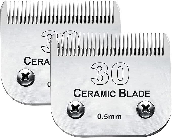2Pack 30 Blade Dog Grooming Clipper Blades Compatible with Andis/Wahl/Oster Dog Clippers,Detachable Stainless Steel Blade,Size-30, 1/50-Inch Cut Length (64260)-PawvioPets