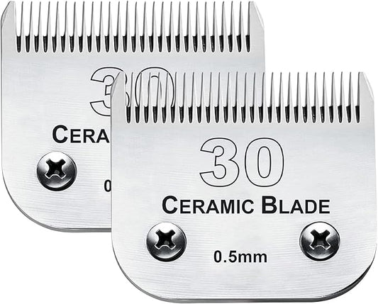 2Pack 30 Blade Dog Grooming Clipper Blades Compatible with Andis/Wahl/Oster Dog Clippers,Detachable Stainless Steel Blade,Size-30, 1/50-Inch Cut Length (64260)-PawvioPets