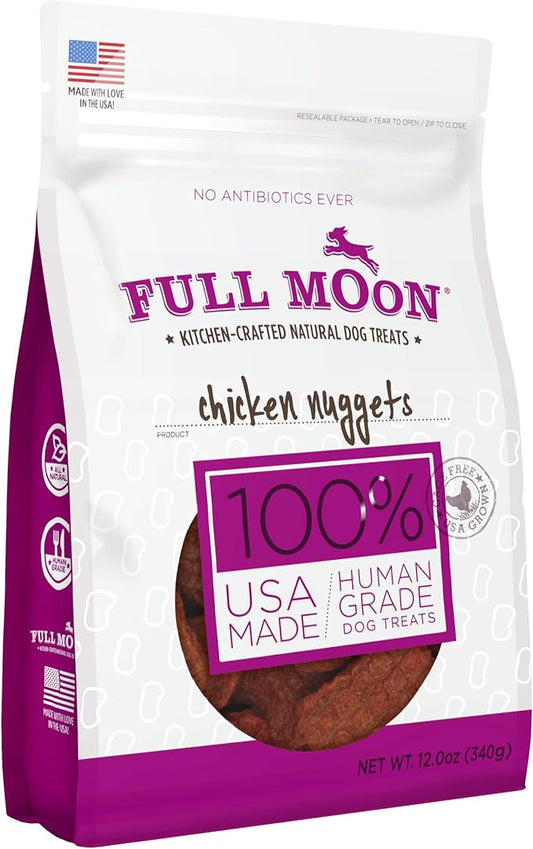 Full Moon Chicken Nuggets Healthy All Natural Dog Treats Human Grade Made in USA 12 oz-PawvioPets