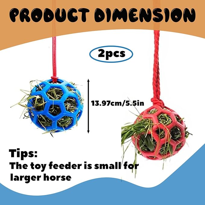 2 Pcs Novelty Hay Ball for Horses to Play with and Relieve Stress, Bright Color Hay Balls for Goats to Avoid Boredom-PawvioPets