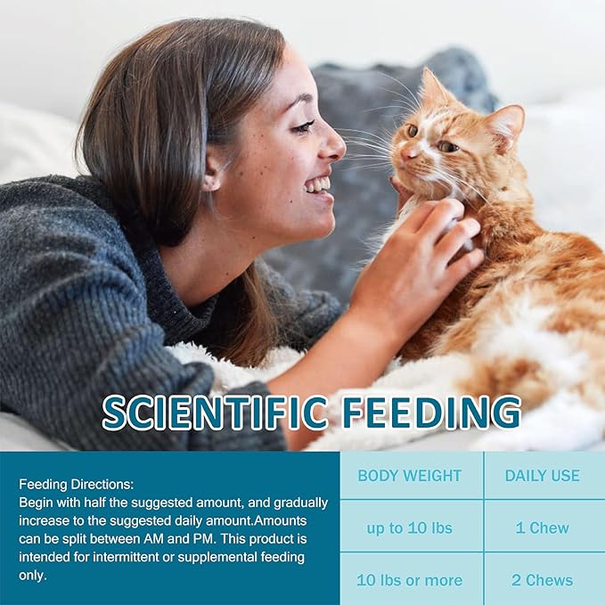 Cat Calming Treats - 100 Count Salmon Chews with Organic Chamomile & Ginger, Stress Relief Supplement for Separation Anxiety, Vet Visits & Thunderstorms (Salmon)-PawvioPets