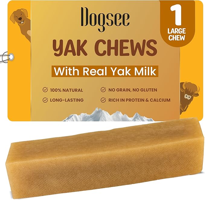 Dogsee Chew Dog Dental Chews | Long Lasting Dog Chews for Large Dogs | Yak Cheese Flavored Himalayan Dog Chew That Will Lower The Chances of Plaque and Tartar Growth | 1 Bar-PawvioPets