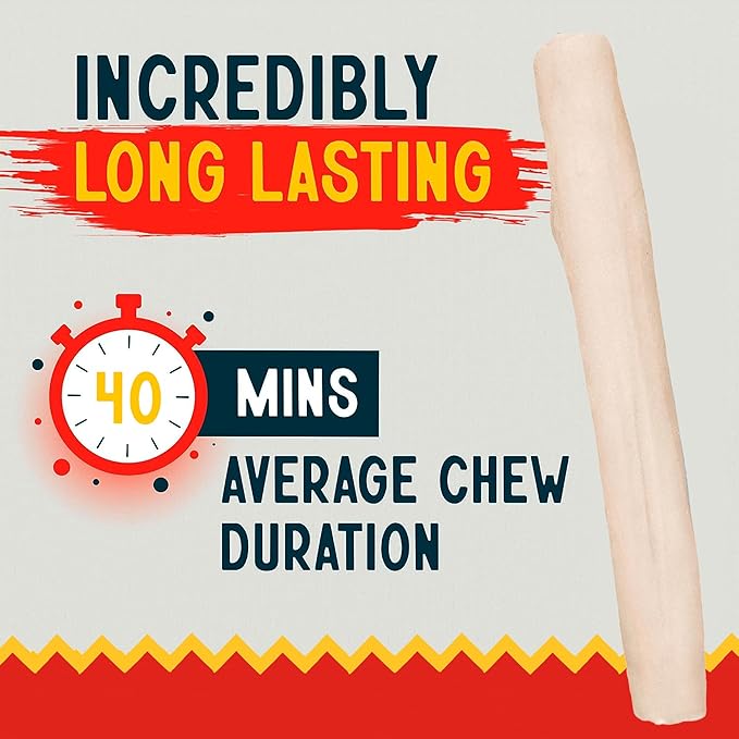 Canine Chews 10" Dog Rawhide Retriever Rolls - Bones for Large Dogs (20 Pack) - 100% USA-Sourced Natural Beef - Single Ingredient - Healthy Dental Chew-PawvioPets