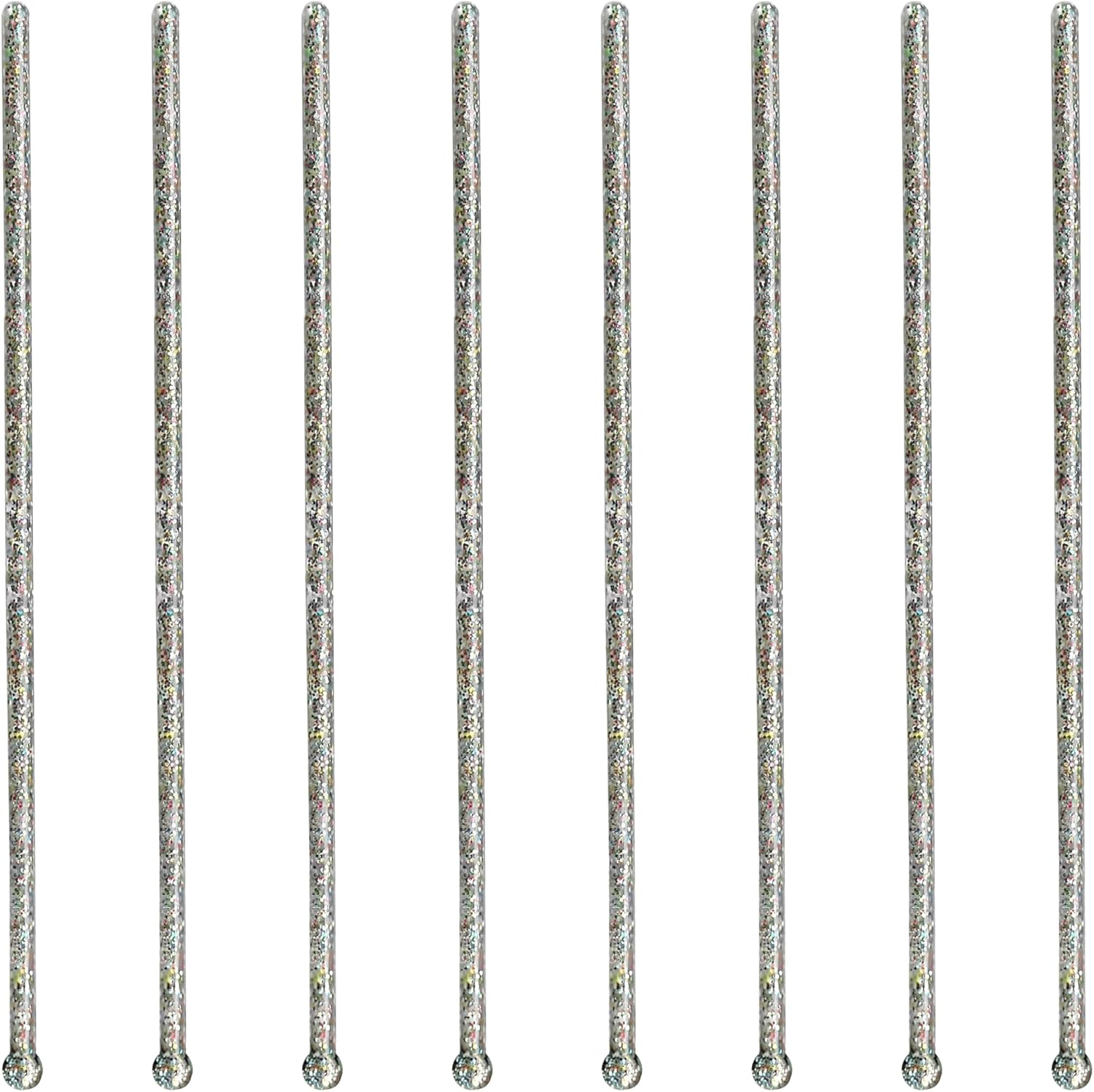 Royer Cocktail Stirrers - PRIDE Cocktail Glitter for Drinks, Perfect LGBTQ+ Party Drink Mixer & Decorations | 6 inches - Rainbow Glitter Stick with Disco Ball Design (D50)