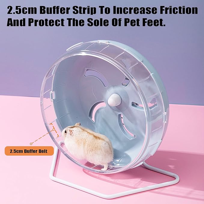 GKYZBB Hamster Wheel, 8.5 inch Silent Hamster Exercise Running Wheel with Stand,Pet Small Animals Exercise Running Toys,Adjustable Quiet Spinner for Guinea Pigs, Sugar Gliders, Gerbils-PawvioPets
