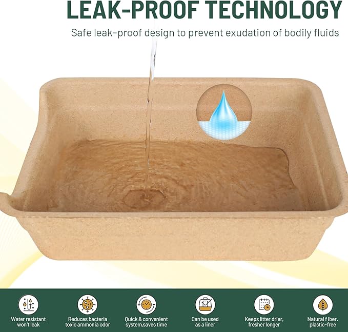 Disposable Litter Boxes for Cats, Low Entry Paper Litter Box, Paper Cat Litter Tray with One-time Pet Bath Towel Set （3PACKS with 1 Towel） for Travel on Weekends or Trips of Short Holidays-PawvioPets