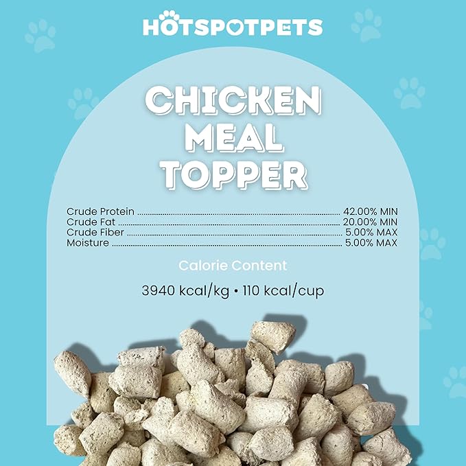 Freeze Dried Raw Chicken Meal Toppers for Dogs - Single Protein,All Natural, Grain-Free- Perfect for Training, Topper or Snack - Made in USA - (Chicken Meal Toppers) 1LB Bag (500+ pcs)-PawvioPets