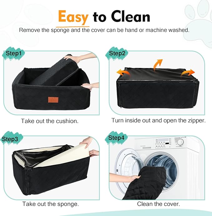 Dog Car Seat for Large Medium Dogs,Portable Washable Pet Car Seat Under 55 lbs,Dog Booster Seat with Thick Cushion,2 Safety Leashes Travel Car Dog Bed-PawvioPets