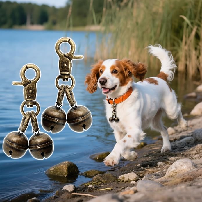 Copper Bells for Dog Collars with Snap Clips - Made of Pure Copper for Dogs/Cat - Clear Sound & No Rust - Save Birds Wildlife, Know Where Your Pet Christmas Sounds-PawvioPets
