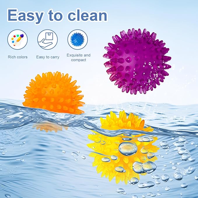 18pcs Fidget Spiky Ball Toys Stress Relief Sensory Toy for Kids Adults Toddlers, Squishy Squeeze Ball for Party Favors, Pinata Fillers, Goodie Bag Stuffers-PawvioPets