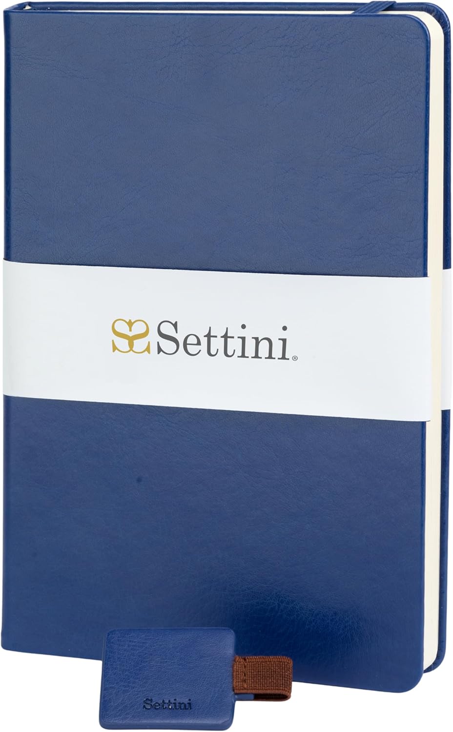 SETTINI Journal Notebook for Writing, Vegan Leather Hardcover Notebook - Pen loop, Back Pockets & Lay-Flat design, 120 GSM A5 College ruled Bleed free Paper, Gift Set for Men and Women, Saphire Blue - Birthday Gift