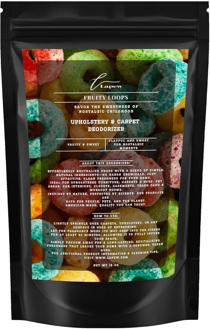 Fruity Loops Carpet Freshener Powder: Powerful Odor Eliminator for Home, Upholstery Deodorizer, Carpet Deodorizer, Pet Urine, Cat Litter Box - Fruity Loops Fragrance.-PawvioPets