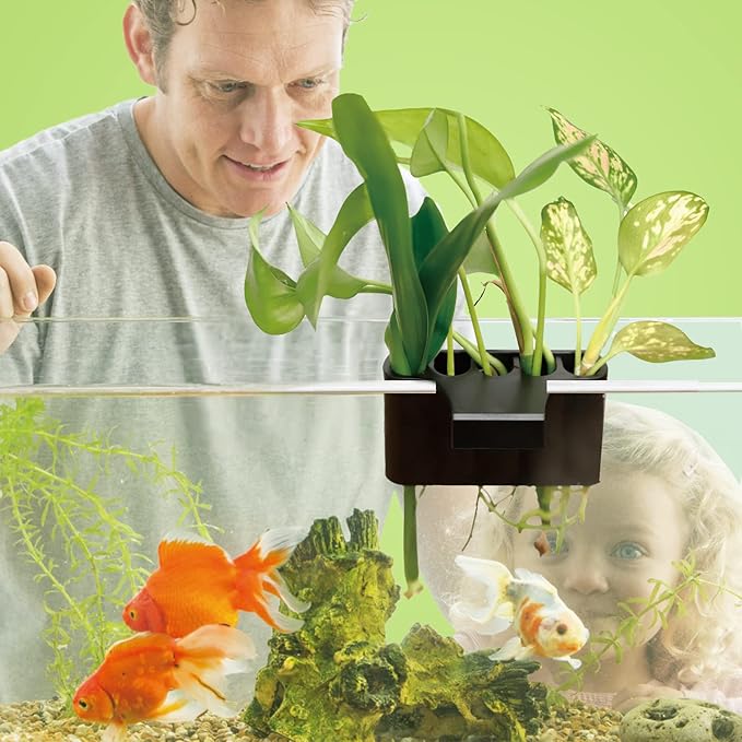 Aquarium Plant Holder with 5 Hole, Plastic Aquatic Plant Pot, Aquarium Planter Cups for Aquarium Plants Live, Aquarium Decor for Fish Tank Live Plants, 1.5inch-PawvioPets