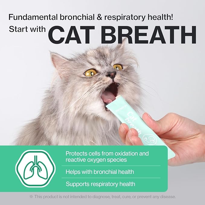 Dr.by Cat Breath Bronchial Supplements Cat Sneezing Treatment Asthma Cold Cough Nose Relief Respiratory&Immune Support with TF-343-30 lickable Formula Individually Packaged, Chicken (1 Pack (8.5OZ))-PawvioPets