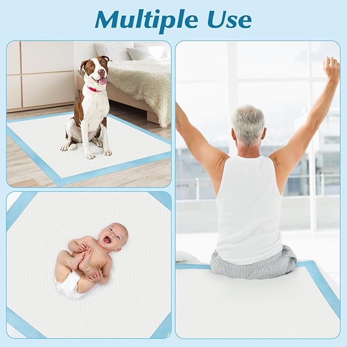 50 Count 36" x 36" Super Absorbency Disposable Underpads - Leakproof Quick Drying Pads for Baby, Puppy & Adults, Bed Pads, Incontinence & Dog Pee-PawvioPets