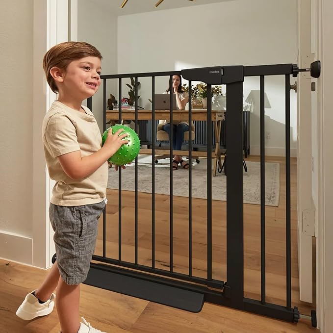Cumbor 36" Extra Tall Baby Gate for Dogs and Kids with Wide 2-Way Door, 29.7-40.6" Width, and Auto Close Personal Safety for Babies and Pets, Fits Doorways, Stairs, and Entryways-PawvioPets