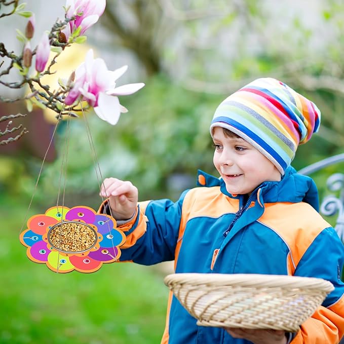 Fennoral 4 Pack Bird Feeder Kits for Kids Make Your Own Bird Feeders Wooden Art and Craft for Girls Boys Ornaments DIY to Paint Bird Feeders Craft for Spring Garden Outdoor Summer Activities Project-PawvioPets