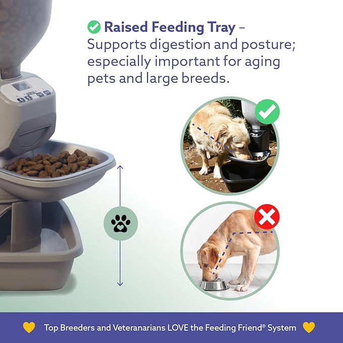 Automatic Dog & Cat Food Feeder with Water Dispenser – Smart Pet Feeder with Portion Control, OLED Display, Anti Jam Design, Battery Operated Dispenser for Small Pets - Taupe-PawvioPets