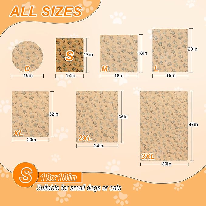 Cat Heating Pad, 17×13 In Heated Cat Bed With Intelligent Constant Temperature Switch, PVC Waterproof With Metal Protective Tube Puppy Whelping Supplies, Comes With a Plush Cotton Sleeve-Apricot-PawvioPets