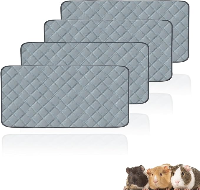 4 Pack Guinea Pig Cage Liners Washable Guinea Pig Bedding Super Absorbent | Waterproof | Non Slip| Reusable Guinea Pig Pee Pads for Small Animals Rabbit Hamster Rat - for Midwest 48" x 24"-PawvioPets