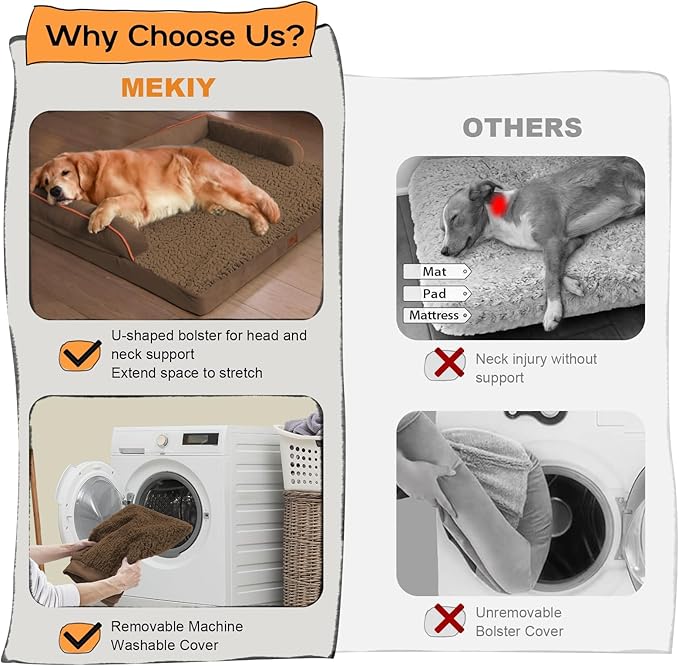 Dog Bed Medium Size Dog-Orthopedic Waterproof Bed for Dogs,Foam Couch Sofa with Washable Removable Cover & Non-Slip Bottom-Coffee-PawvioPets