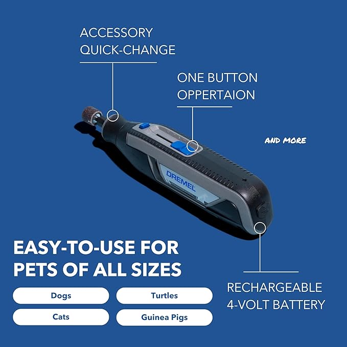 Dremel PawControl 7760-PET Dog Nail Grinder and Trimmer - Cordless & Rechargeable Pet Grooming Tool Kit - Safe for Dogs, Cats, and Small Animals (Amazon Exclusive)-PawvioPets