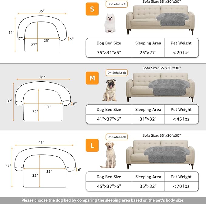 GGIB Calming Dog Bed Fluffy Plush Dog Mat for Furniture Protector with Removable Washable Cover for Large Medium Small Dogs and Cats (Medium, Grey)-PawvioPets