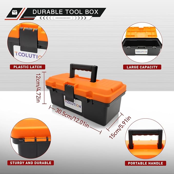 Garden Tool Set with Tool Box 4 Piece Heavy Duty Gardening Tools Kit with Hoe Rake Shovel Fork Non Slip Handle Garden Hand Tools for Digging Weeding Planting-PawvioPets