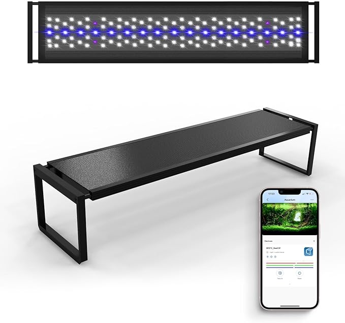 FZONE LED Aquarium Light with APP Control, Full Spectrum for 47-55" Planted Aquariums, Timer Sunrise/Sunset,72W (Light 120)-PawvioPets